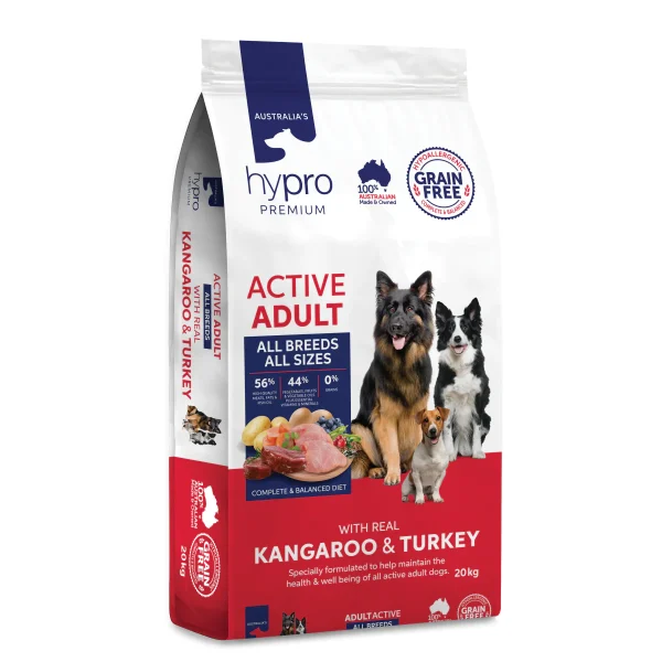 Hypro Premium Kangaroo & Turkey for Active Adult Dogs